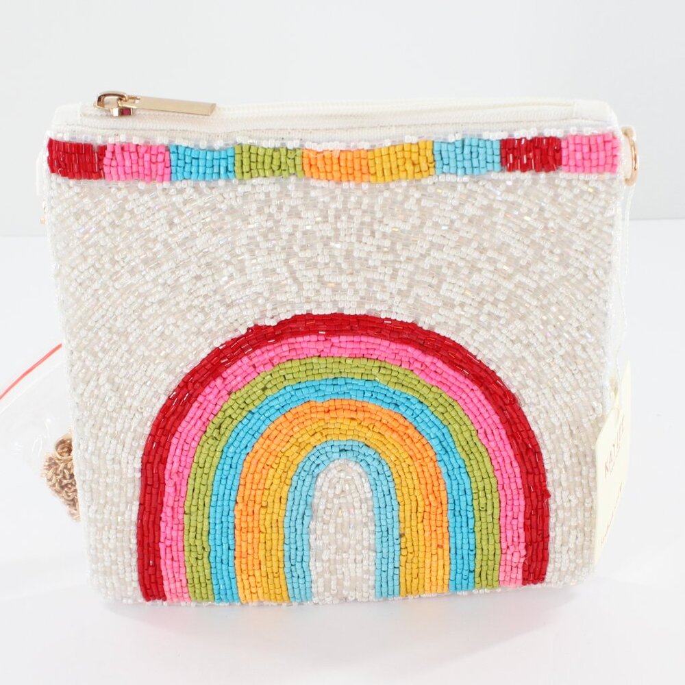 KayLee Beautiful Colorful Rainbow Beaded Rainbow Crossbody Bag NWT Made ❤️ India